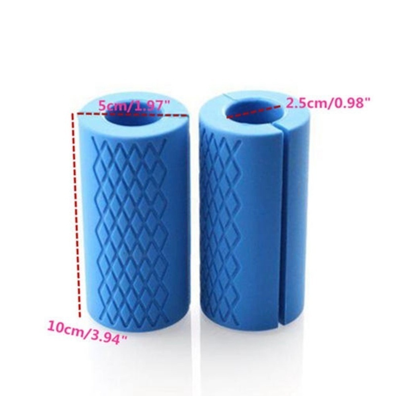 1 par de silicona pesa gruesa de barra de sacar de levantamiento de pesas de apoyo barra puños Anti-slip proteger Pad Fitness gordo agarre
