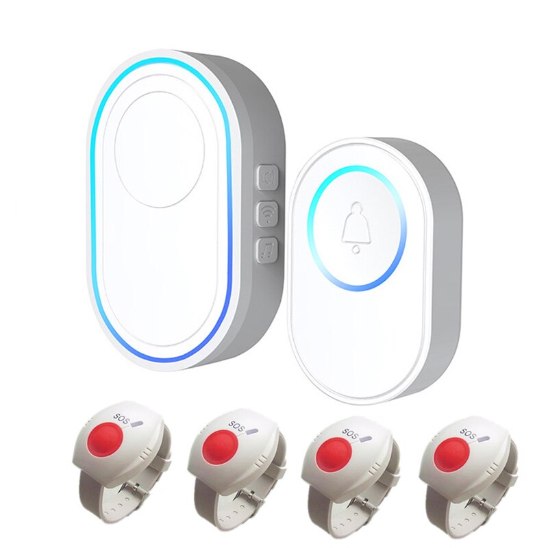 Tuya WiFi SOS Elderly Care Alarm System Emergency Panic Button Watch Bracelet: 4 sos button / EU plug