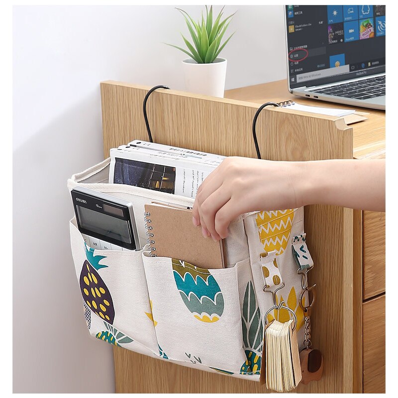1pcs Hanging Bag Storage Organizer Bedside Multi-Pocket Holder For Dormitory Bunk Bed Hospital Bed Rails