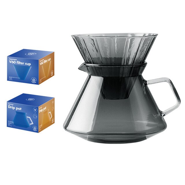 Taza de filtro de café para elaboración de cerveza, vaso de vidrio para cafetera con soporte V60, goteador de café, accesorios, novedad: C