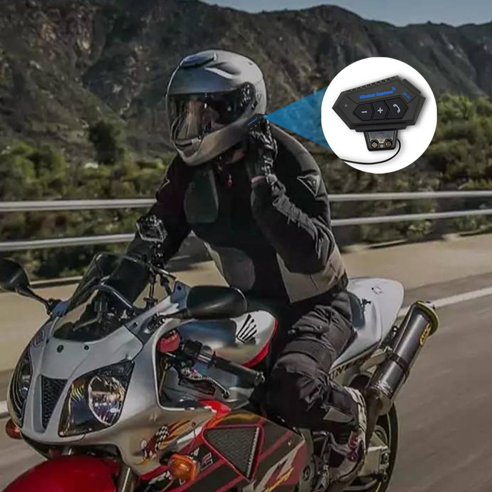 Motorfiets Headset Motorhelm Bluetooth Motorbike Handsfree Headset Hoofdtelefoon Voor Muziek Gps Black