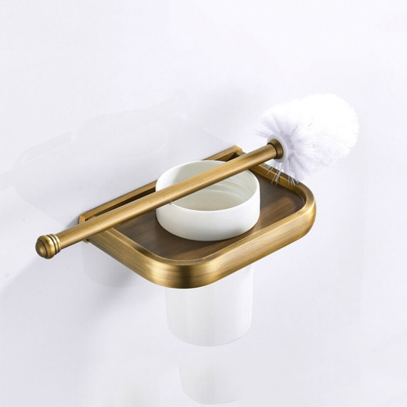 Antieke Badkamer Accessoires Brons WC Papier Houders Robe Handdoek Jas Haak Toiletborstel Houder Zeep Mand Badkamer Hardware Set