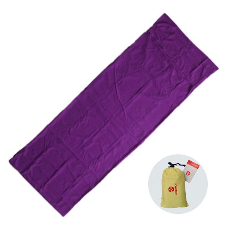 Aegismax udendørs camping ultra-let bærbar sovepose konvolut type sovepose liner vedhæftet fil: Lilla