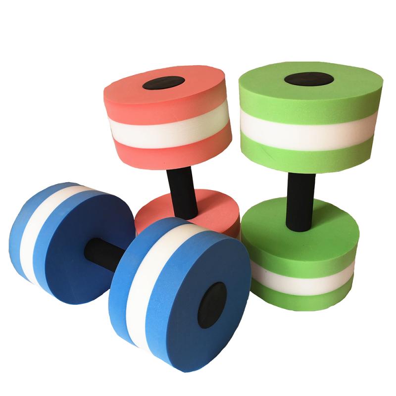Vattenskum flytande hantel unisex simbassäng vattenvikt aerobics automatisk flytande vattenskivstång simma fitness hantel