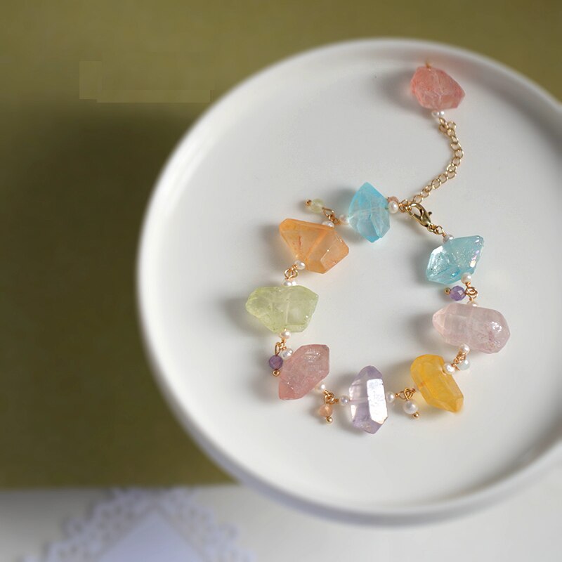 Verstelbare Natuurlijke Amethist Barokke Witte Parel Armbanden Voor Meisje Beste Vriend Luxe Stone Sieraden