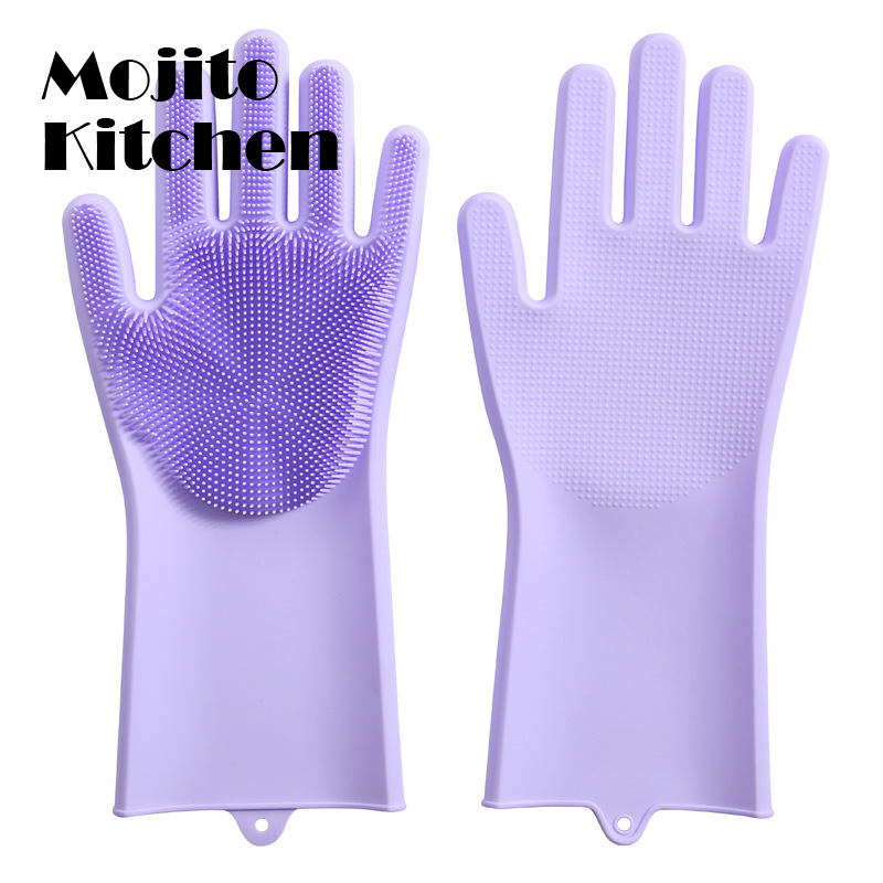 Gants en Silicone pour la vaisselle, protège la saleté des mains, brosse propre, outil de nettoyage, accessoires de cuisine, lavage de fruits et légumes Gadgets