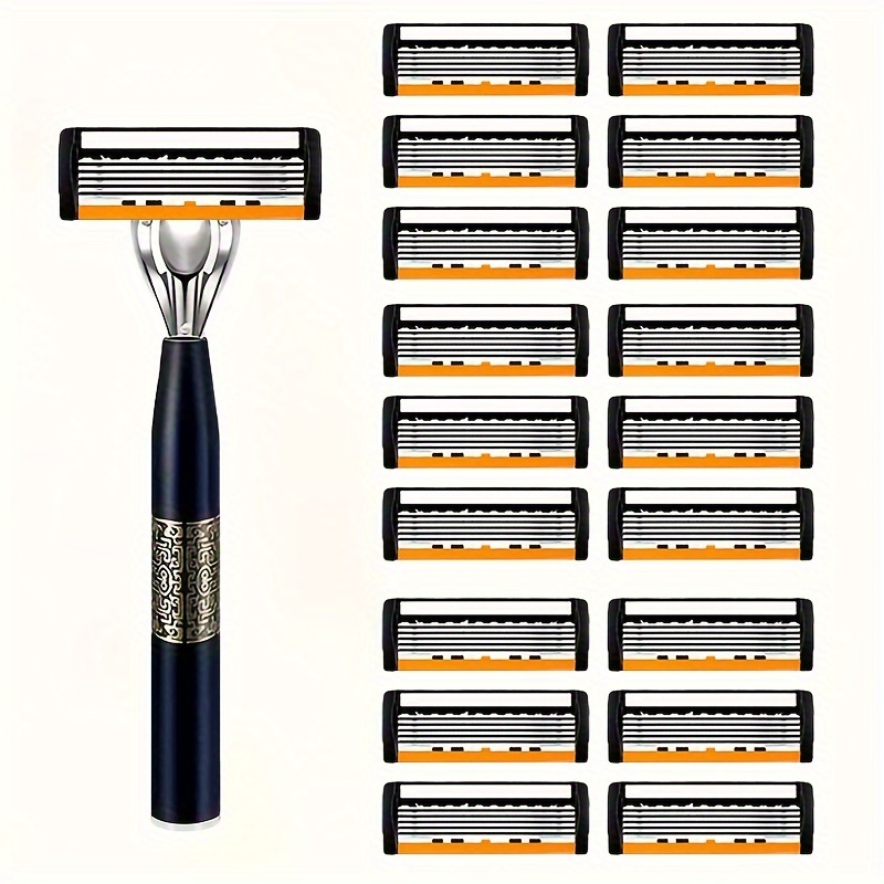 Maquinilla de afeitar clásica de seguridad de 6 capas para afeitado para hombres y depilación para mujeres, cuchillas de afeitar, afeitadora Manual: Blanco