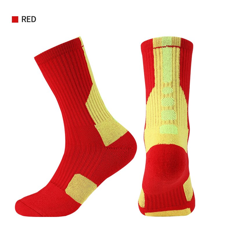 Professionele Sport Basketbal Sokken Voor Running Comfortabele Ademend Thicknon-Slip Elastische En Niet-Fading: Rood