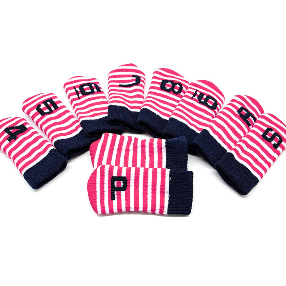 Stickad golfklubba järn huvudskydd golf järn huvudskydd golf wedges huvudskydd färg 10 st/set