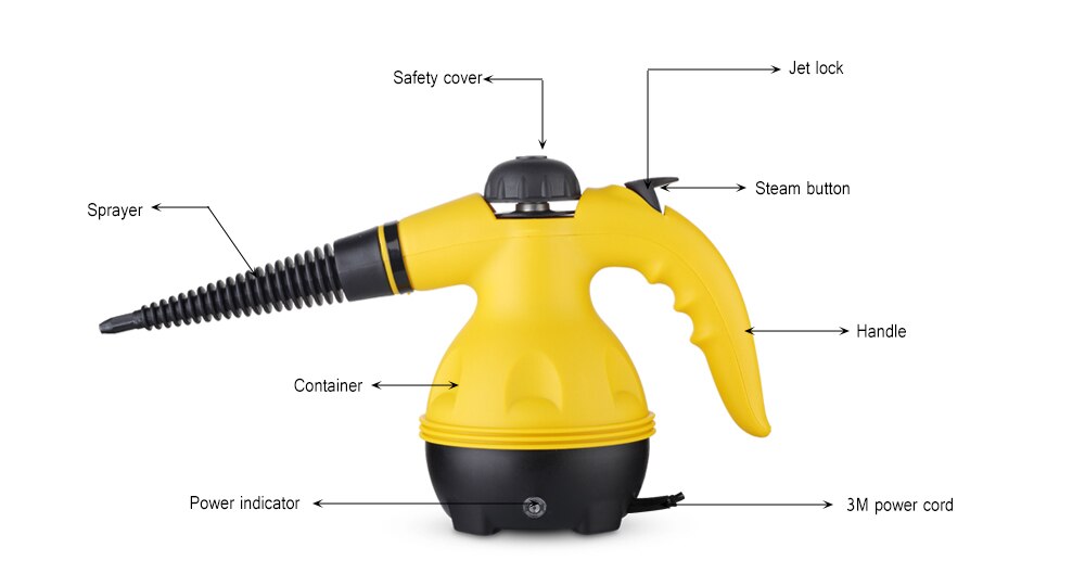 Multi-function Eu Plug Electric Steam Cleaner Handheld Portable Pressurized Household Cleaner All-In-One Sanitizer Kitchen 220V