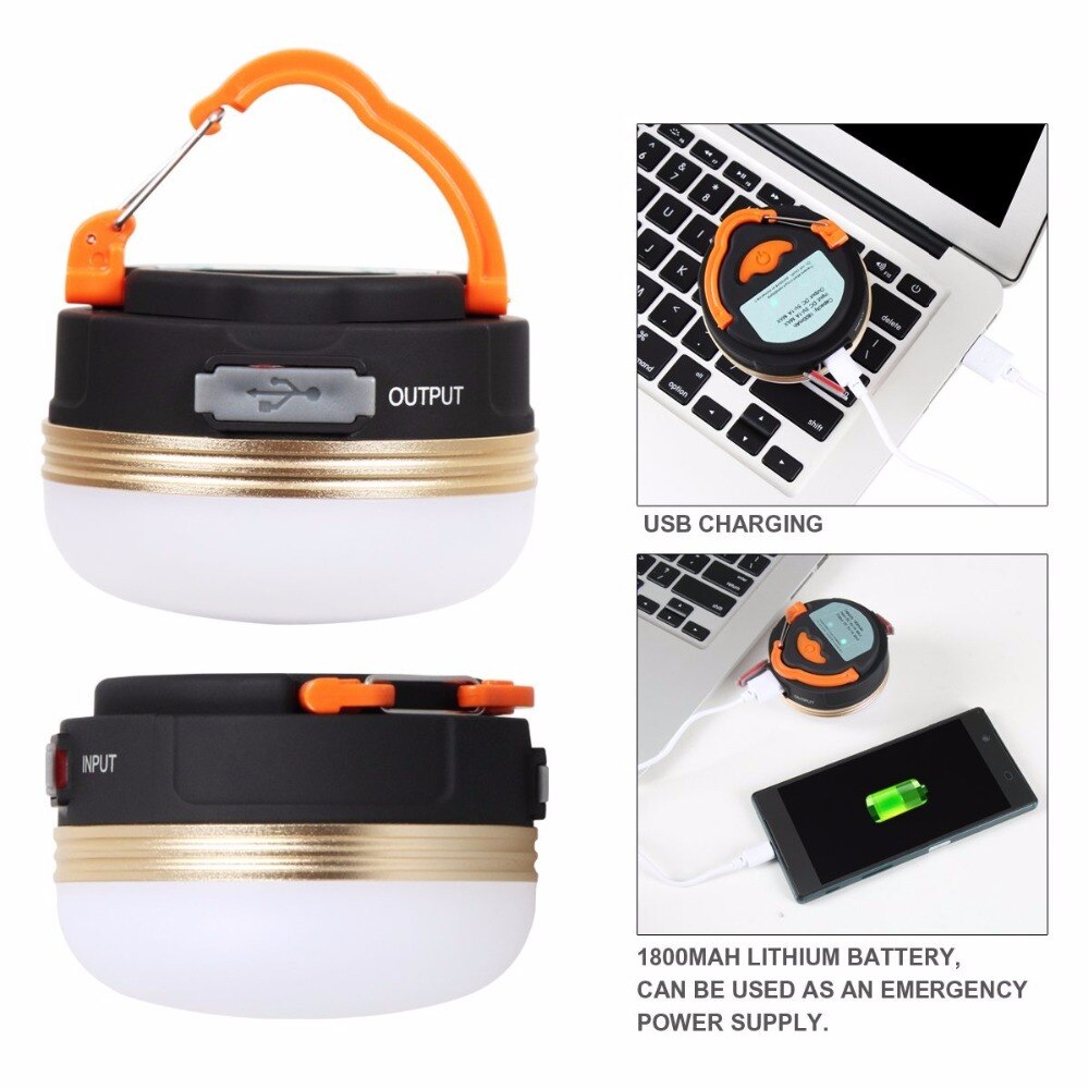 Mini Portable Camping Lights 3W LED Camping Lantern Tents lamp Outdoor Hiking Night Hanging lamp USB Rechargeable