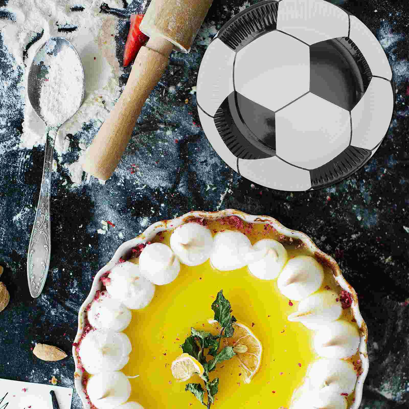 1 set of decorative paper plates multi-function soccer plates party dessert plates
