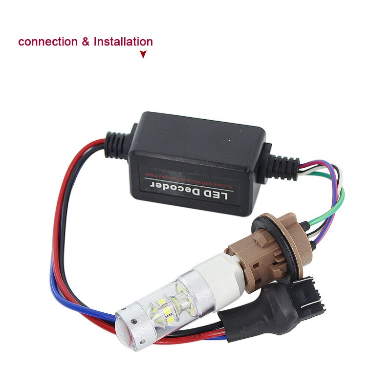 Caubus modstand 1156 p21w py21w t20 7440 7443 led blinklys dag bakgear bremse tågelygter belastning fejlfri ingen flimrende dekoder