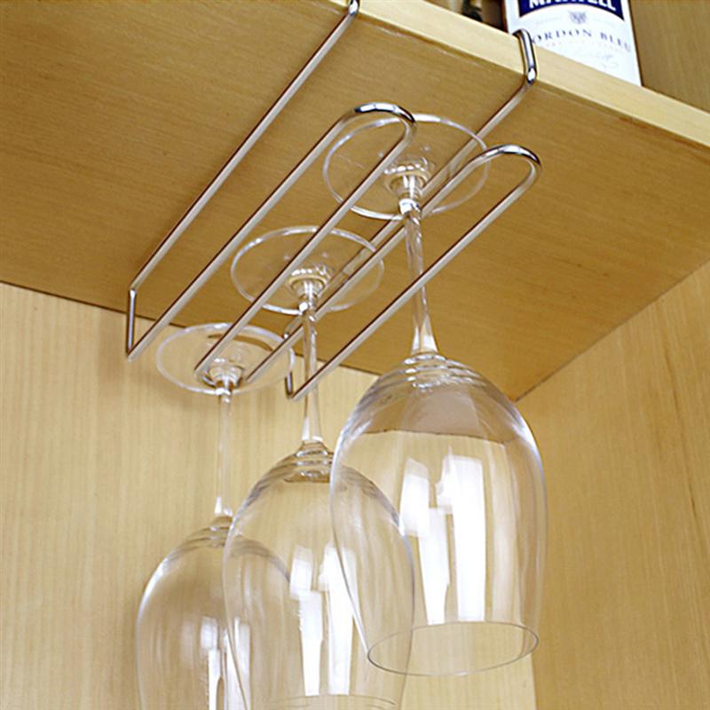 Support de verre à vin sur rail, étagère de rangement pour verres à pied, suspension dans un panneau de 3cm épaisseurs