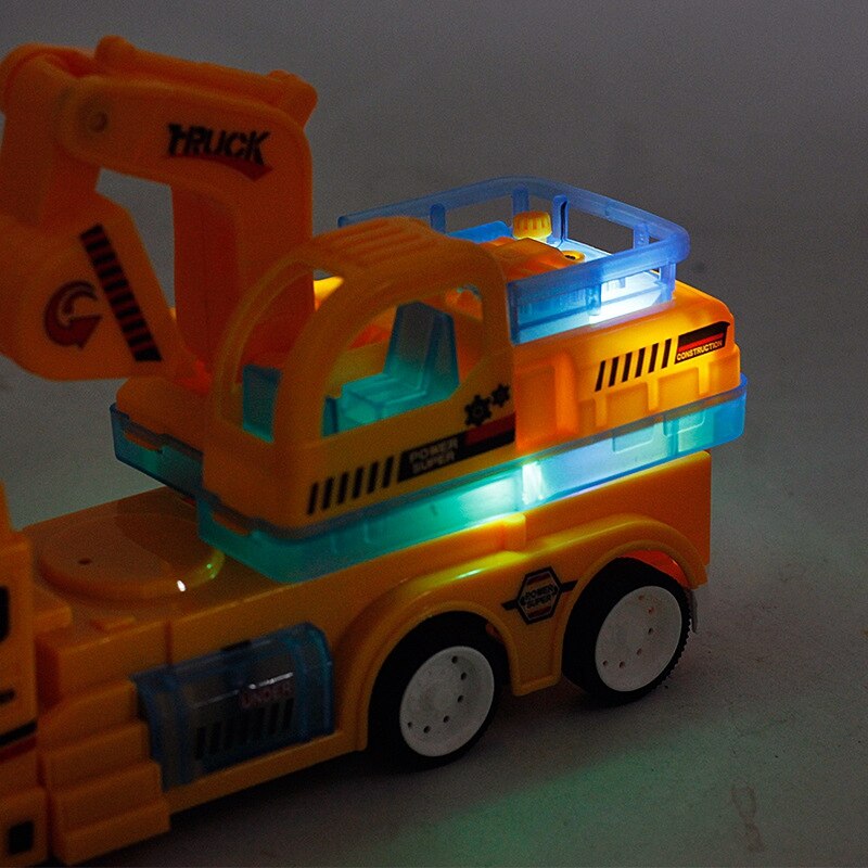 Camión de juguete excavadora de construcción con sonido y luz juguetes para niños escala 1:24