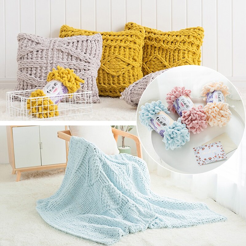 Diy Finger Schleife Garn Hand Strick Heimat Kissen Decke Kreis Linie Dicken Wolle Hand betroffen Gemischt Garn Ring Gesponnen Polyester spielzeug