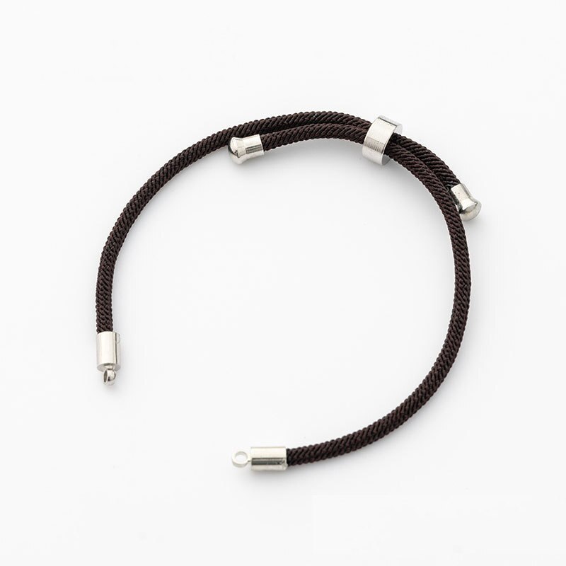 5 stk/parti 3mm svart rødt tau tilbehør justerbar lenke kjede for gjør-det-selv-koblinger sjarm armbånd smykkefremstilling: Brun og hvit k