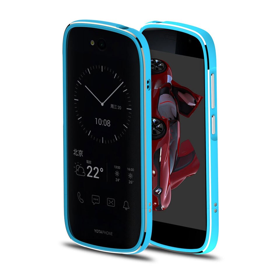 Luxury Phone Cover for YotaPhone 2 Bumper Case Aluminum Metal Cover 5 inch: Blue