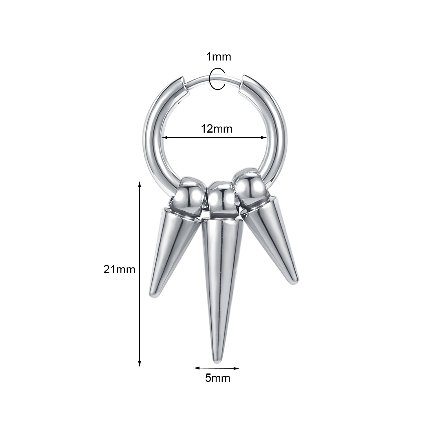 Zs 1Pc 20G Punk Zwaard Oorbel Rvs Kwastje Oorringen Zwarte Ketting Oor Hoepel Voor Dna Jongen crossear Piercing Sieraden: Black / Rose Goud Kleur