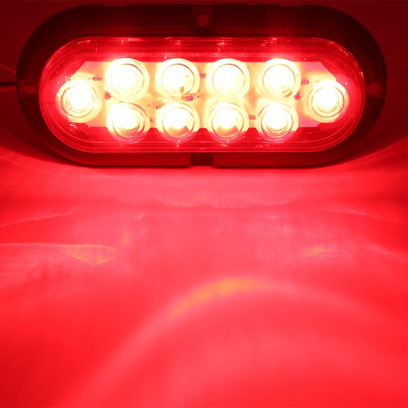 2 sztuk 12V uniwersalny 10doprowadziło czerwony ciężarówka z przyczepą karawana Taillight światło cofania skręcać sygnał lampa zatrzymać hamulca samochodu ostrzeżenie ulec poprawie