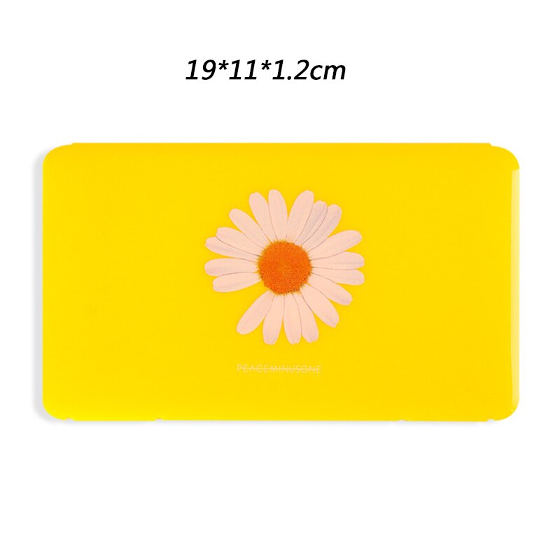 Portable Mask Box Plastic Face Mask Storage Case Boite Rangement Masque Dust Moisture Proof Kids Student Cajas Mascarillas: flower-yellow