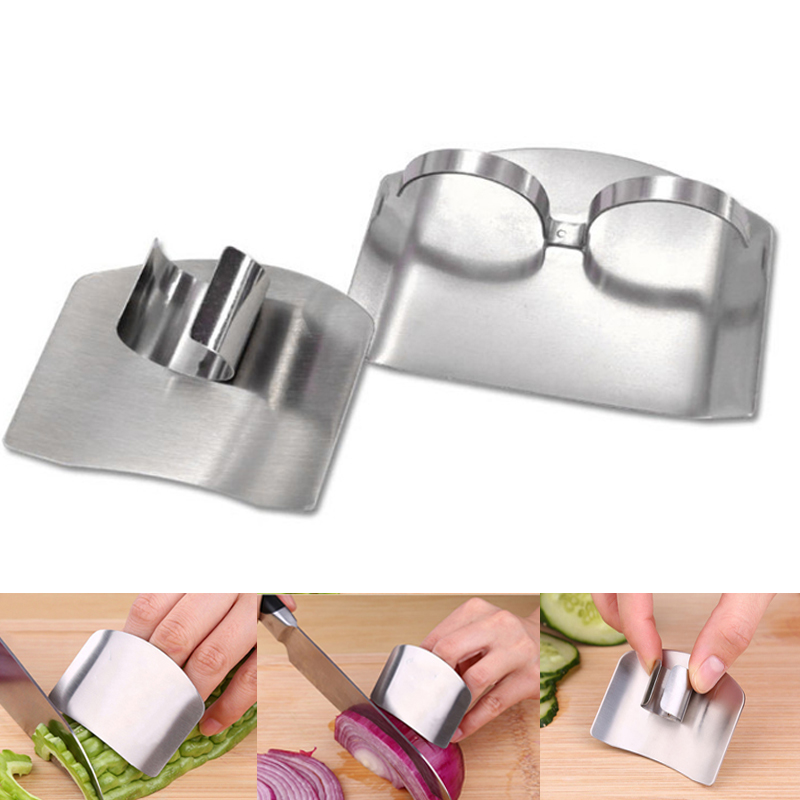 4PCS Stainless Steel Finger Guard Finger Hand Cut Hand Protector Knife Cut Finger Protection Tool Kitchen Knives &amp; Accessories