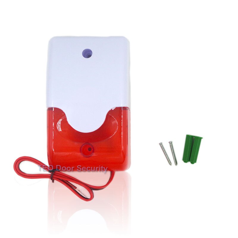 Audible and visual alarm Sound and Light Alarm Warning Mini Strobe Siren DC 12V Indoor Outdoor Wired Sound 110dB Alarm