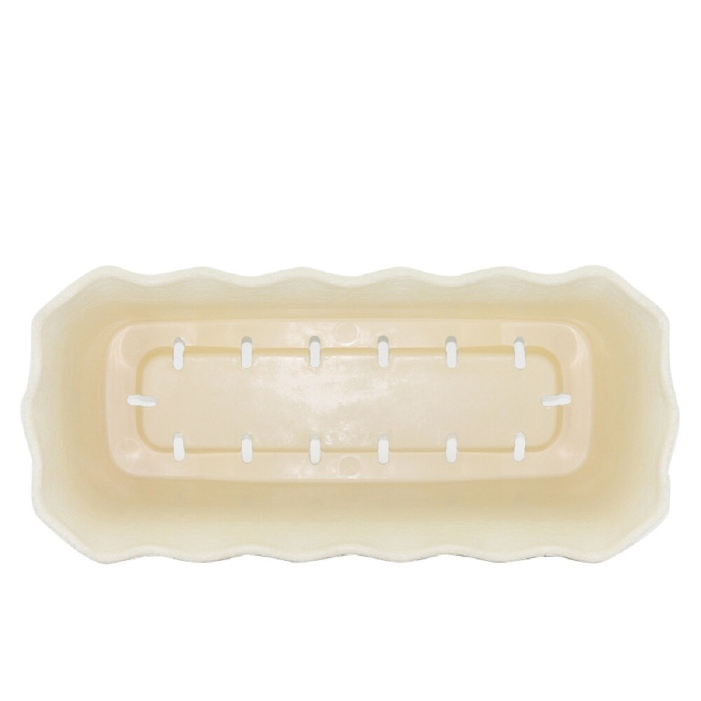 1Pcs Plastic terracotta wavy-edge style rectangular basin balcony thickened plastic flower pot