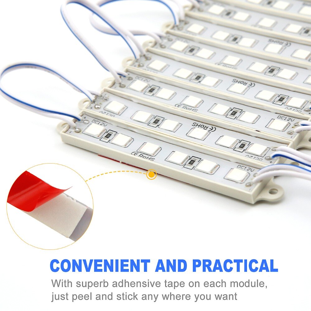 Módulo de luz LED Super brillante SMD 5054, 6LED, cc 12V, módulo de retroiluminación LED impermeable, lámpara de luz frontal de almacén, 20 unids/lote