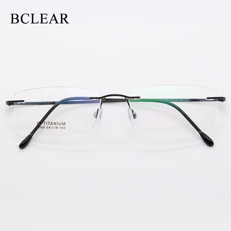 BCLEAR B-montura de gafas de titanio para hombre y mujer, anteojos cuadrados con prescripción sin montura, montura óptica coreana para miopía, novedad de