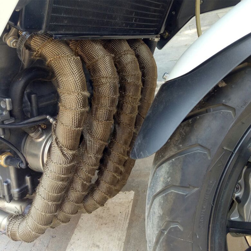 Tuyau d'échappement Anti-rouille avec bande de Protection en titane or, 10m, bande isolante thermique pour moto