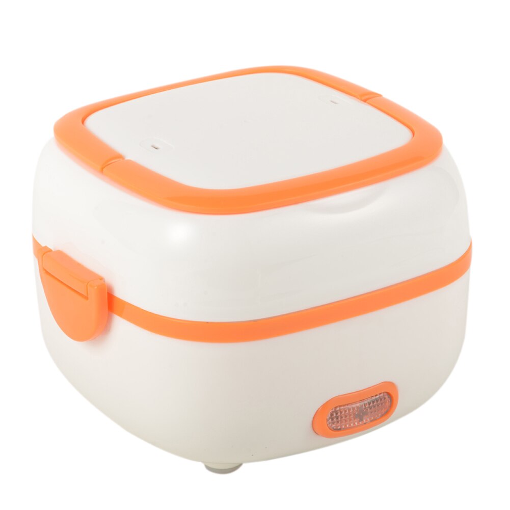 Mini elektrisk matlåda mat ångkokare riskokare värme uppvärmbar bärbar mat ångkokare matlagning måltid lunchlåda varmare: Orange / Eu