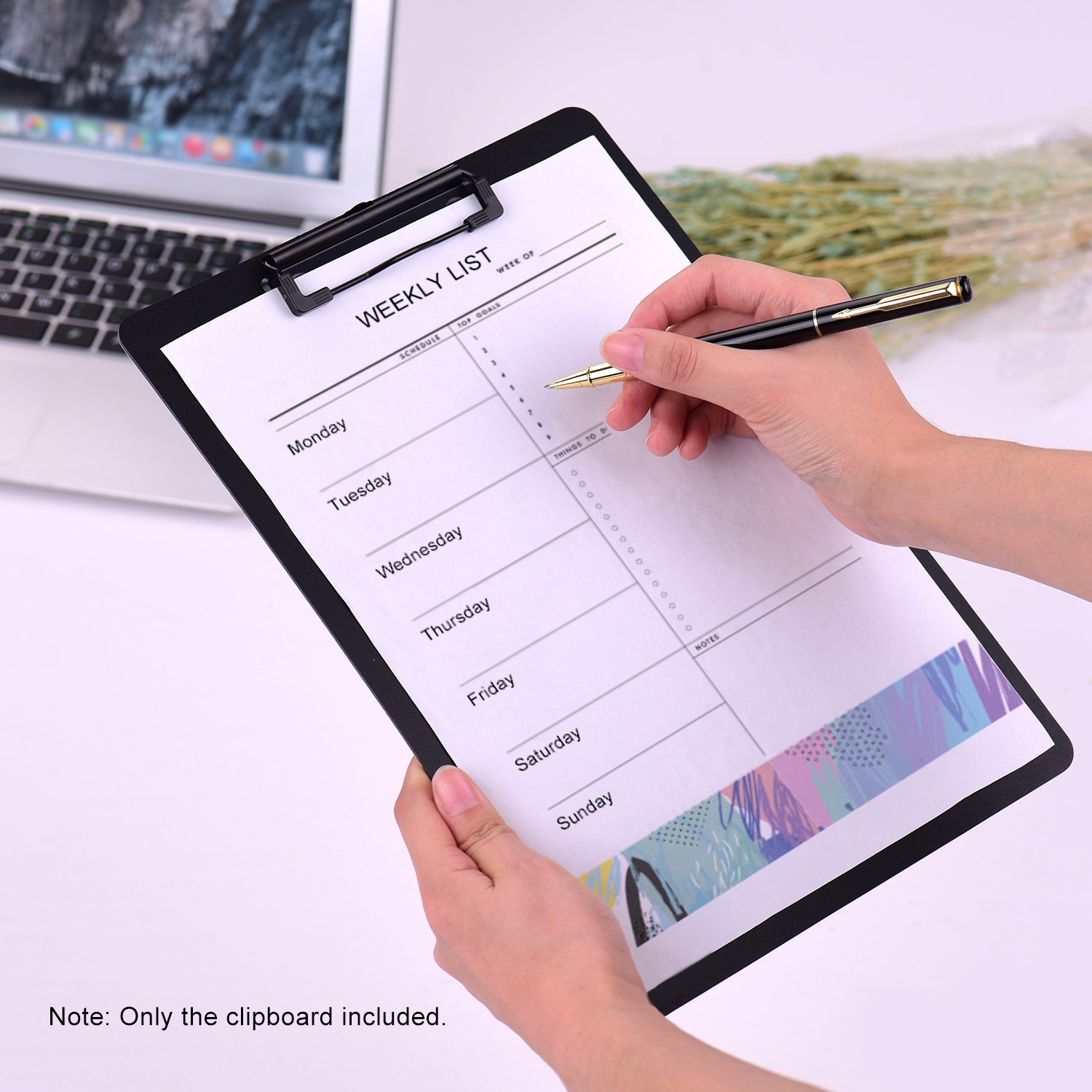 A4/A5 Size Plastic Clipboard Writing Pad Board Low Profile Clip Document Holder with Hanging Hole for Students School Office