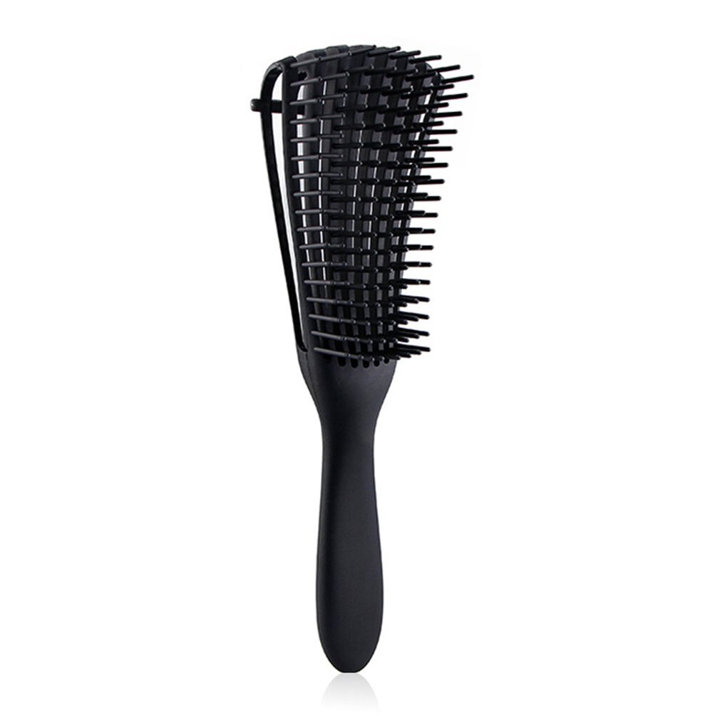 Peine de pulpo peine de aire peine esponjoso peines de pelo cepillo peine para el pelo para textura Africana pelo ondulado rizado seco peine rizado: black