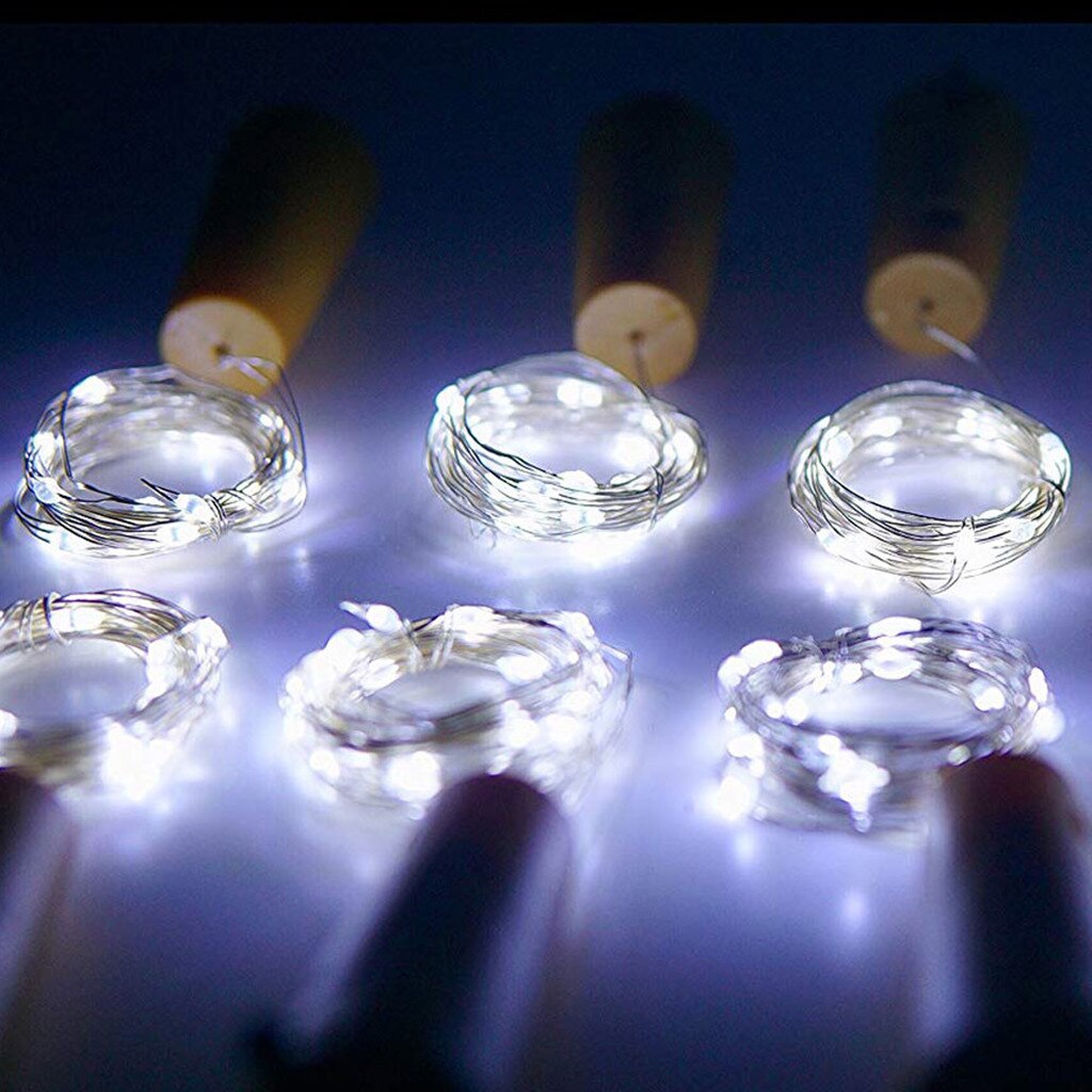Cadena de luces 14 Uds. En forma de corcho LED luz de noche luz estrellada lámpara de botella de vino para San Valentín boda decoración del hogar #0614