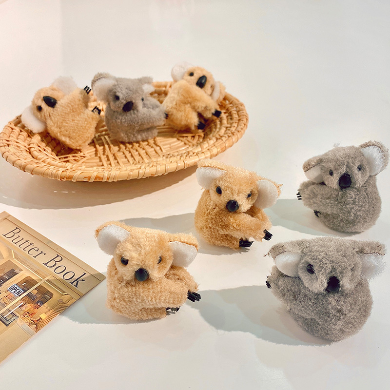 Clip de flequillo lateral bonito para mujer y niña, adorno de oso Koala de peluche, pinzas para el cabello, pasadores suaves, horquillas, accesorios para cabello femenino