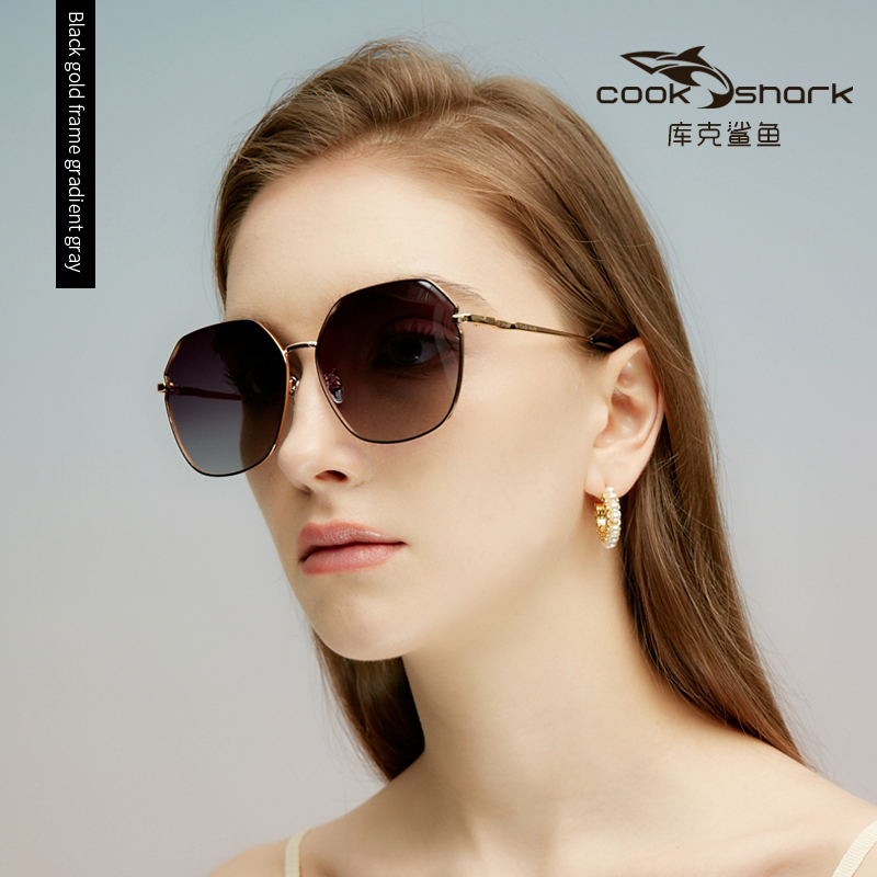 Cook Shark Gepolariseerde Zonnebril Dames - Vlinderstijl - UV400 Anti-verblinding: Zwart
