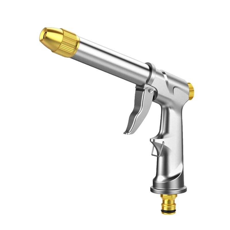 Portable High Pressure Water Gun Garden Watering Hose Nozzle High Pressure Washer Water Spray Gun Sprinkler Foam Water Gun: b0103 Silver gray