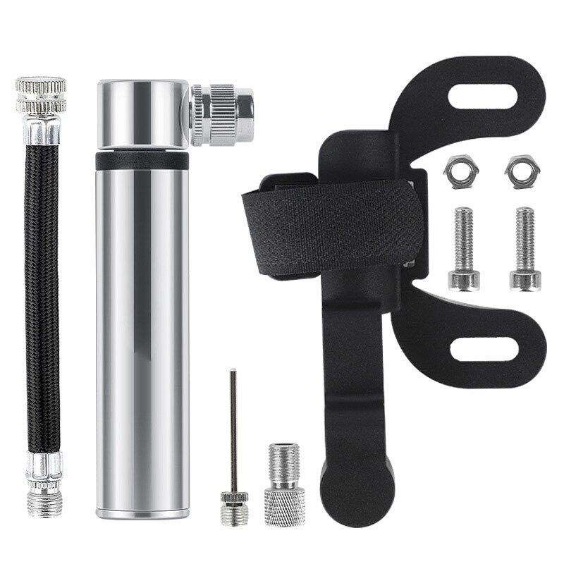 Aluminium Legierung Radfahren Mini Fahrrad Pumpe Radfahren Hand Luftpumpe Ball Reifen Inflator MTB Mountain Road Bike Pumpe: sliver