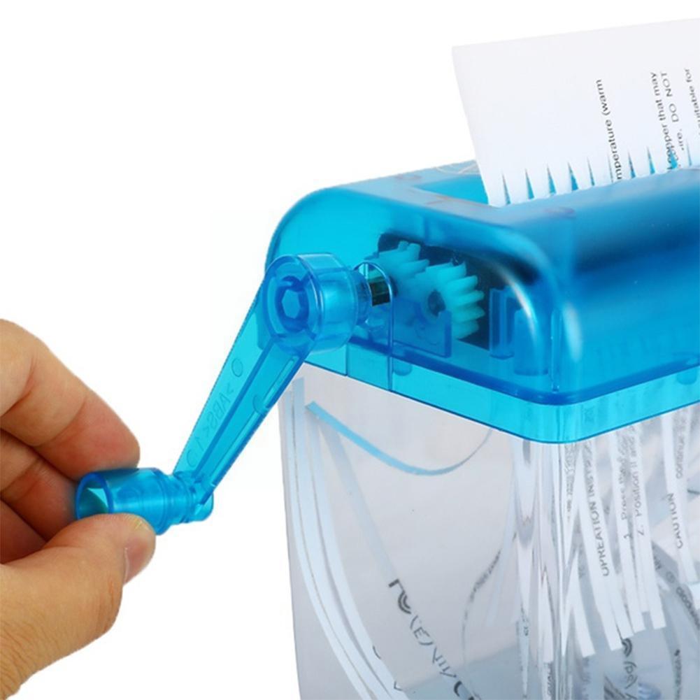 1pc Small Size A6 Paper Shredder Manual Receipt Shredding Machine Hand Crank Document Cutter Crusher For Home Office Use S6k6