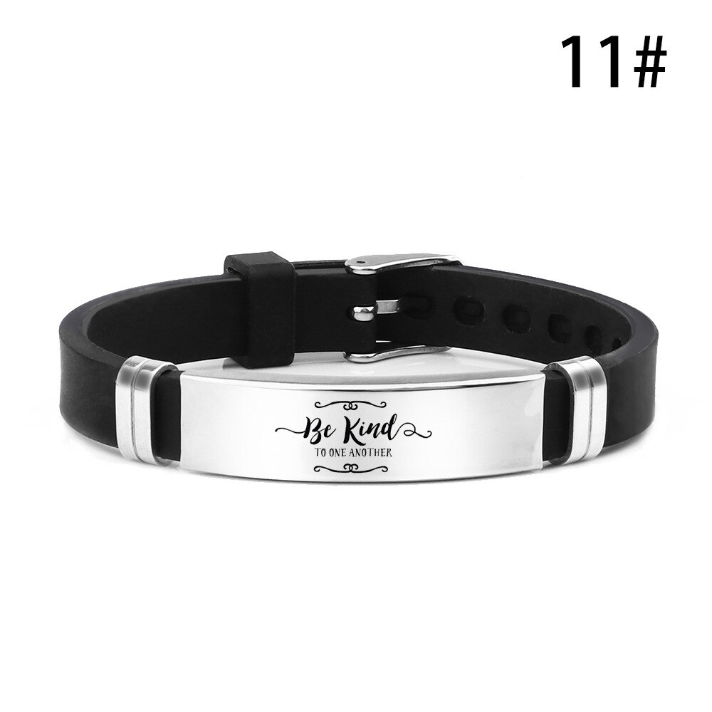 Trendy Religious Heart Jesus Scripture Quote Christian Bible Inspirational Verse Faith Hope Love Silicone Bracelets For Man: 11