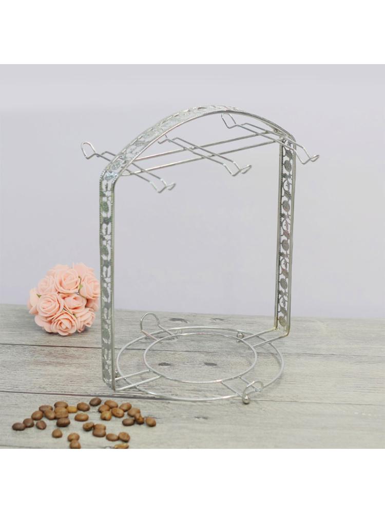 Mug Holder Coffee Rack Coffee Cup Holder Tea Set Stand Dishes Organizer Wrought Iron Mug Drainer Storage Drying Rack Org