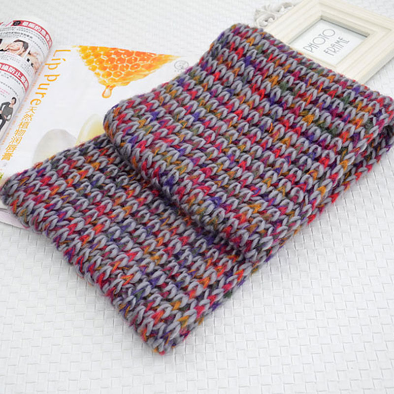 Winter Knitted Snood Scarf Women Warm Infinity Chunky Colorful Soft Circle Ring Scarf Loop Foulard Femme Top