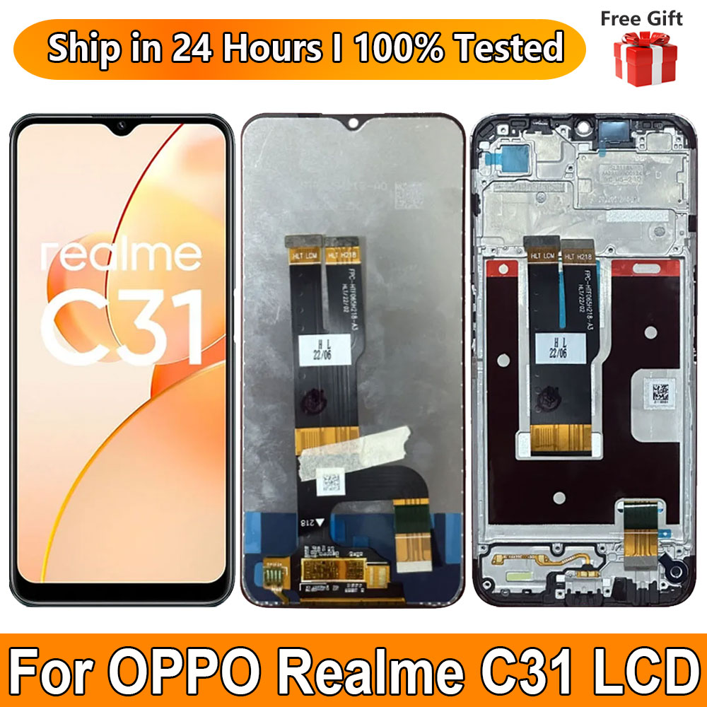 Pantalla LCD de 6,5 pulgadas con marco para móvil, montaje Digital con Sensor táctil para OPPO Realme, C31, RMX3501, Realme, C31