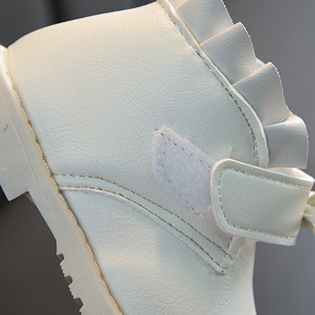 Bota infantil para neve, bota com laço para bebês, de inverno, botas curtas e quentes para meninas