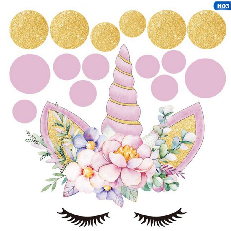 Kleurrijke Cartoon Eenhoorn Star Muurstickers Voor Kinderen Kamers Meisjes Kamers Slaapkamer Nursery Decor Dier Stickers Op De Muur Stickers: H03