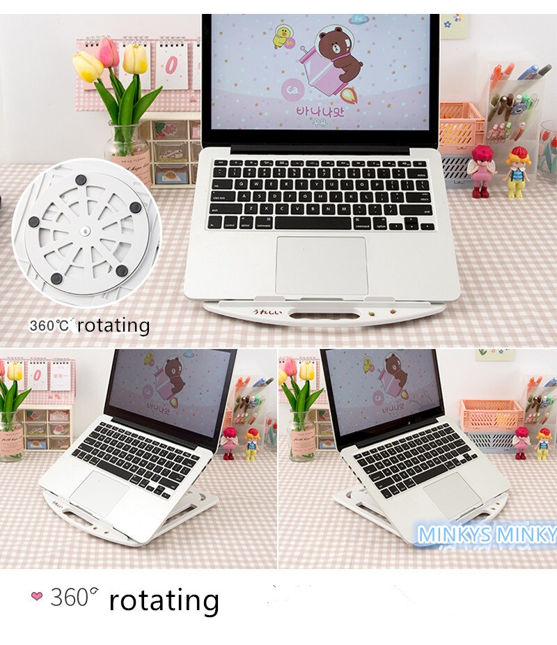 Minkys 360 grad drehbarer, faltbarer laptophalter, verstellbarer pad-ständer, tablet-pc-halter, 2 stück diy-aufkleber