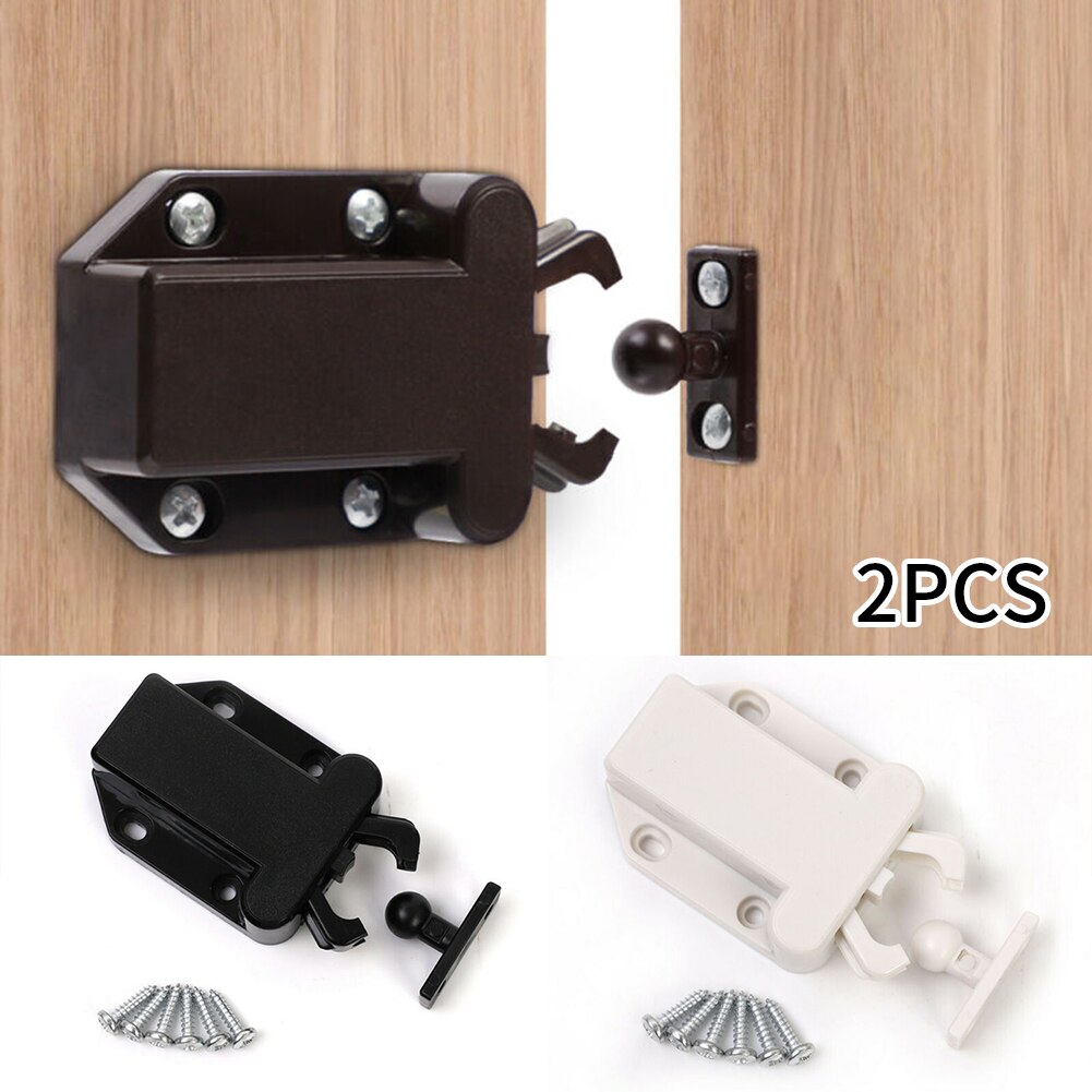 Zwart Push To Open Deur Catch 2Pcs Keukenkast Touch Latch Release