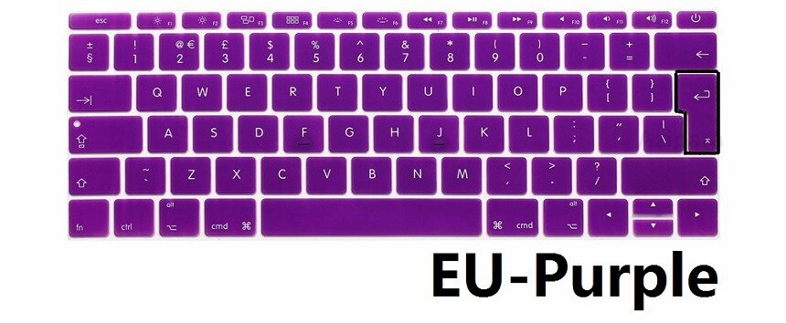 Eu Voor Macbook Retina 12 A1534 Toetsenbord Film Protector Soft Silicon Keyboard Skin Engels Eu Toetsenbord Cover: EU-Purple