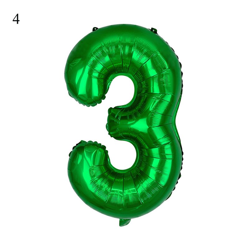 32 40 inch Green Number Foil Balloons 0 1 2 3 4 5 6 7 8 9 Helium Green Balloon Happy Birthday Party Wedding Decoration Supplies: 4